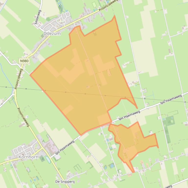 Kaart van postcodegebied 9863TT.