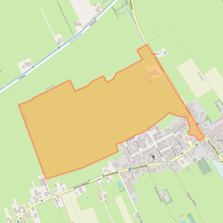 Kaart van postcodegebied 9864PC.