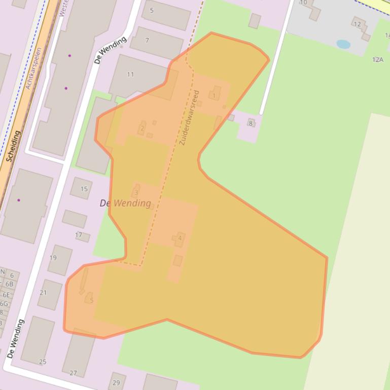 Kaart van postcodegebied 9865AR.