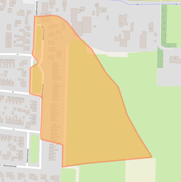 Kaart van postcodegebied 9865BH.
