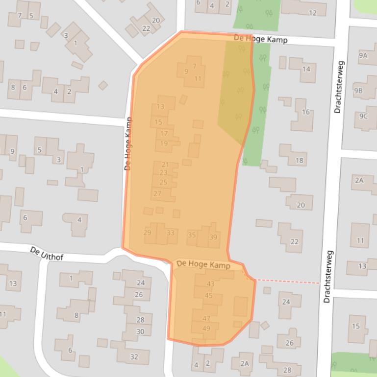 Kaart van postcodegebied 9865BN.
