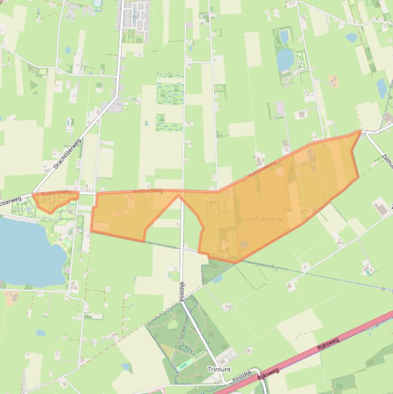 Kaart van postcodegebied 9865VZ.