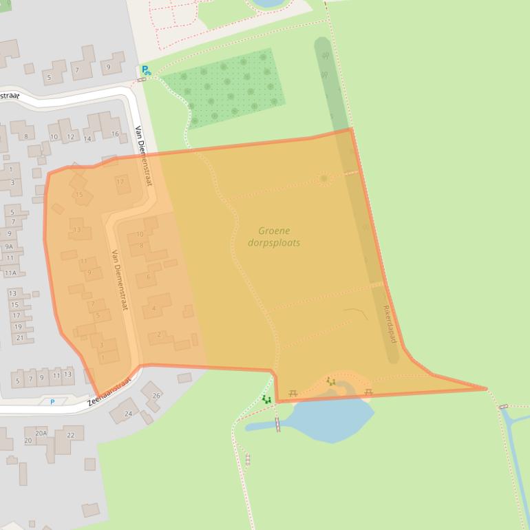 Kaart van postcodegebied 9866AW.