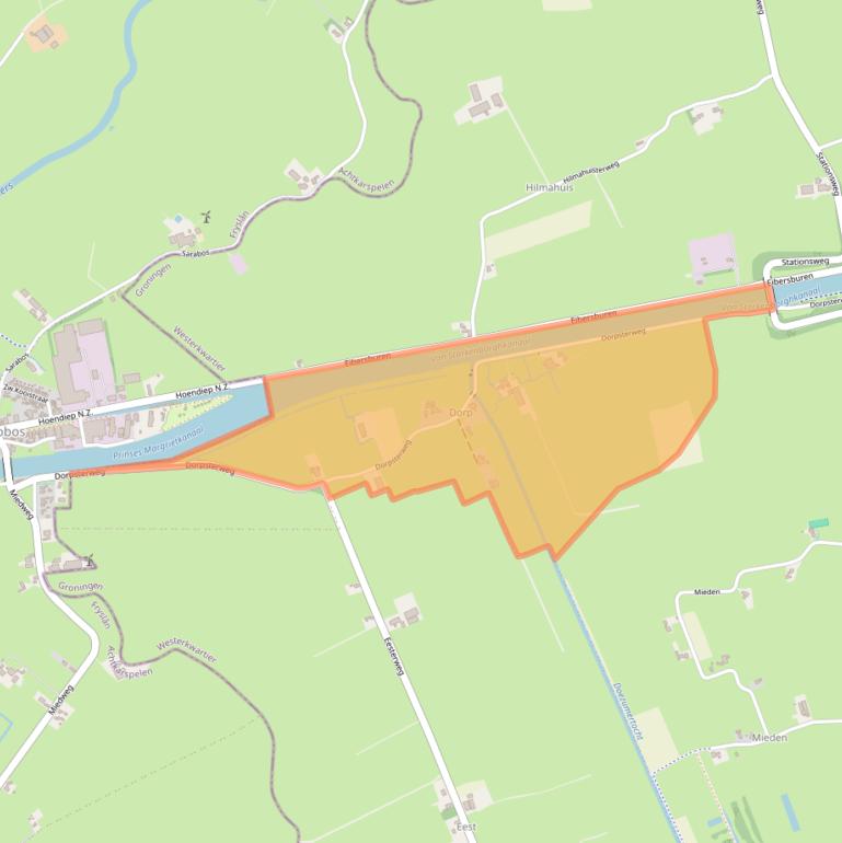 Kaart van postcodegebied 9866TG.
