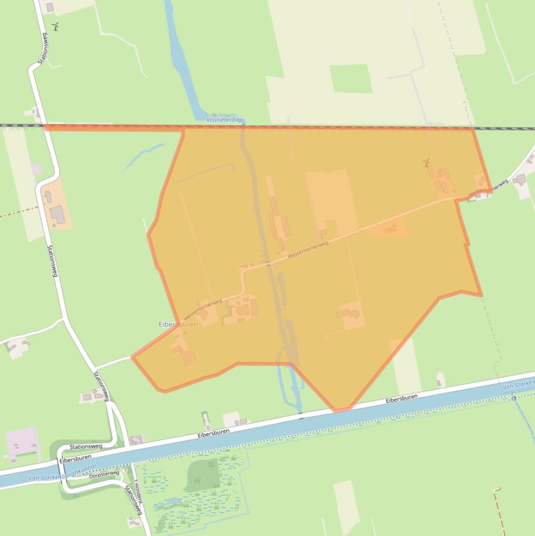 Kaart van postcodegebied 9866TJ.