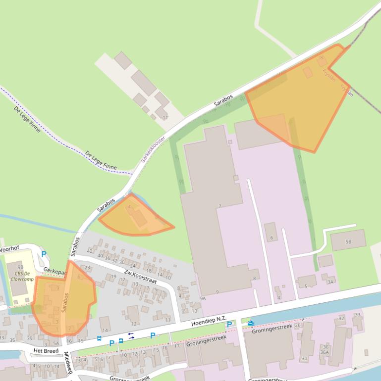 Kaart van postcodegebied 9872PS.