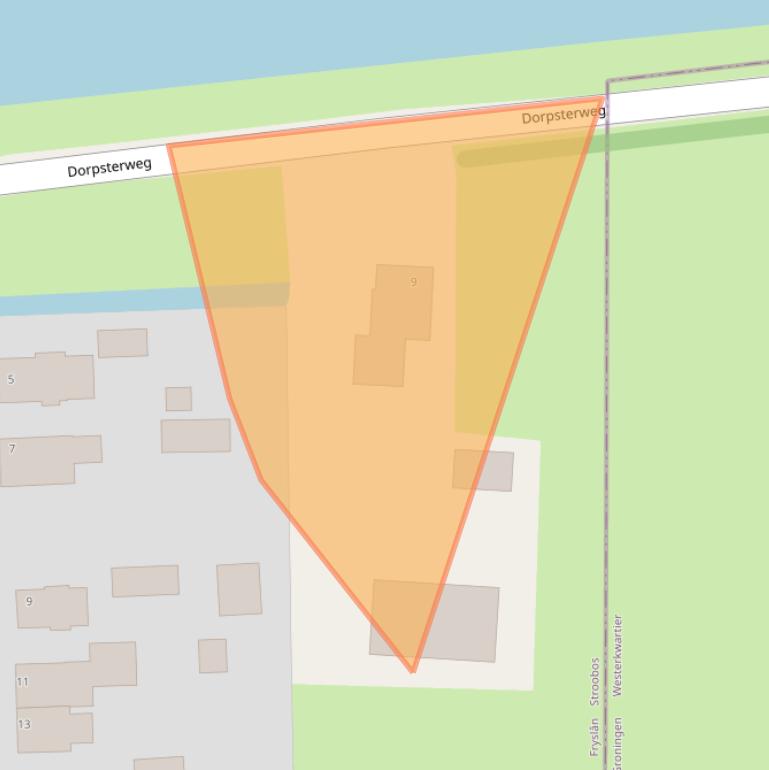 Kaart van postcodegebied 9872TA.