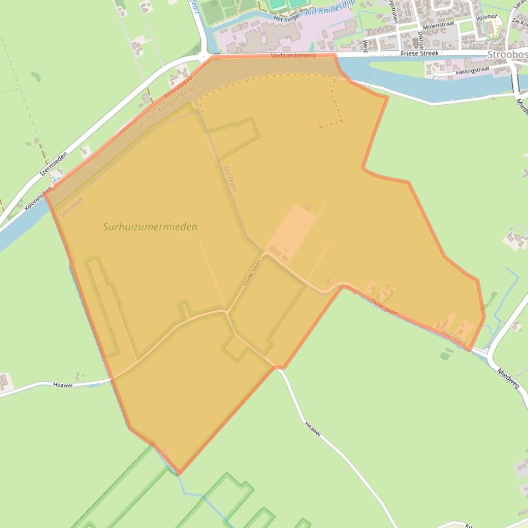 Kaart van postcodegebied 9872TK.