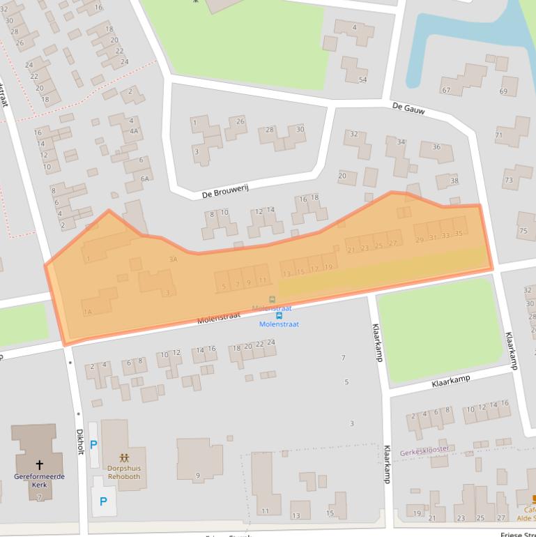 Kaart van postcodegebied 9873RK.