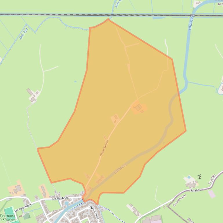 Kaart van postcodegebied 9873TG.