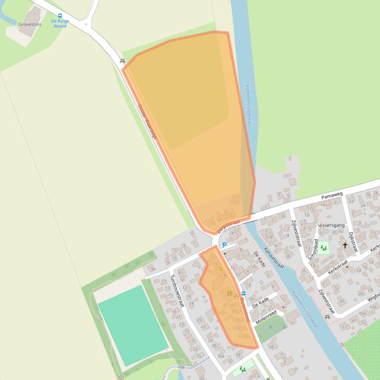 Kaart van postcodegebied 9881PA.