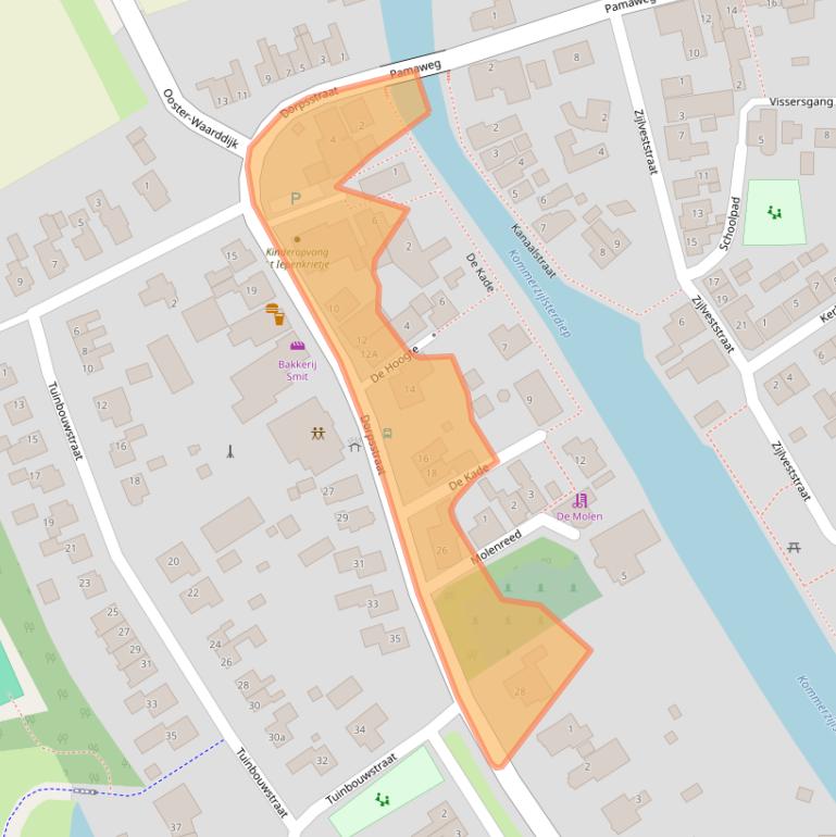 Kaart van postcodegebied 9881PB.