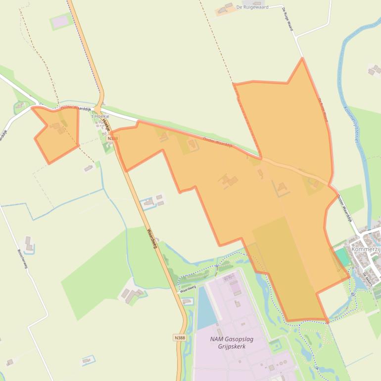 Kaart van postcodegebied 9881TB.