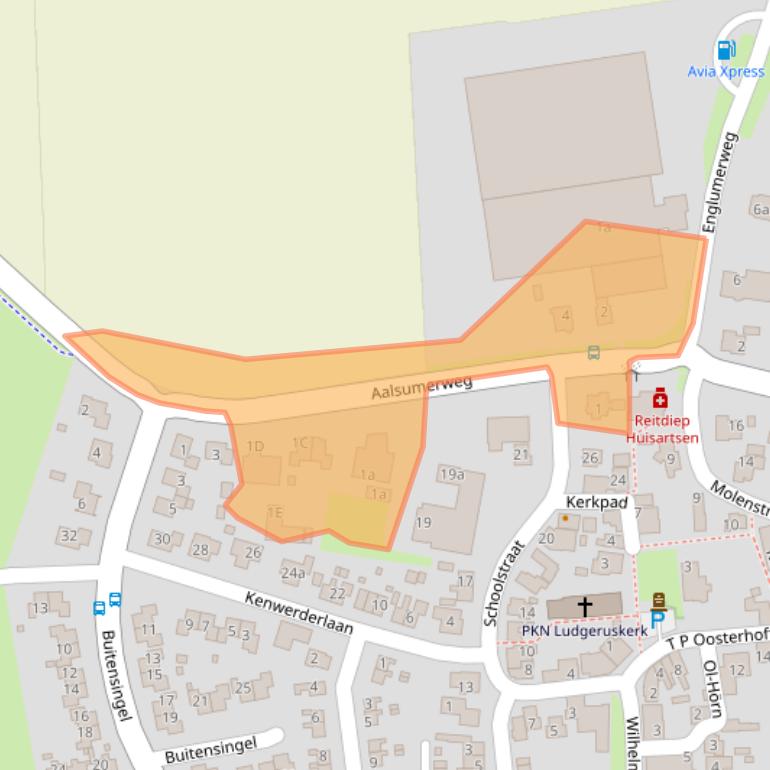 Kaart van postcodegebied 9883PA.