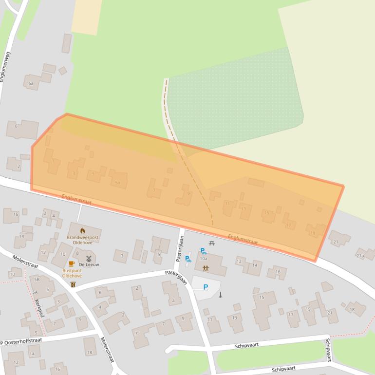 Kaart van postcodegebied 9883PC.