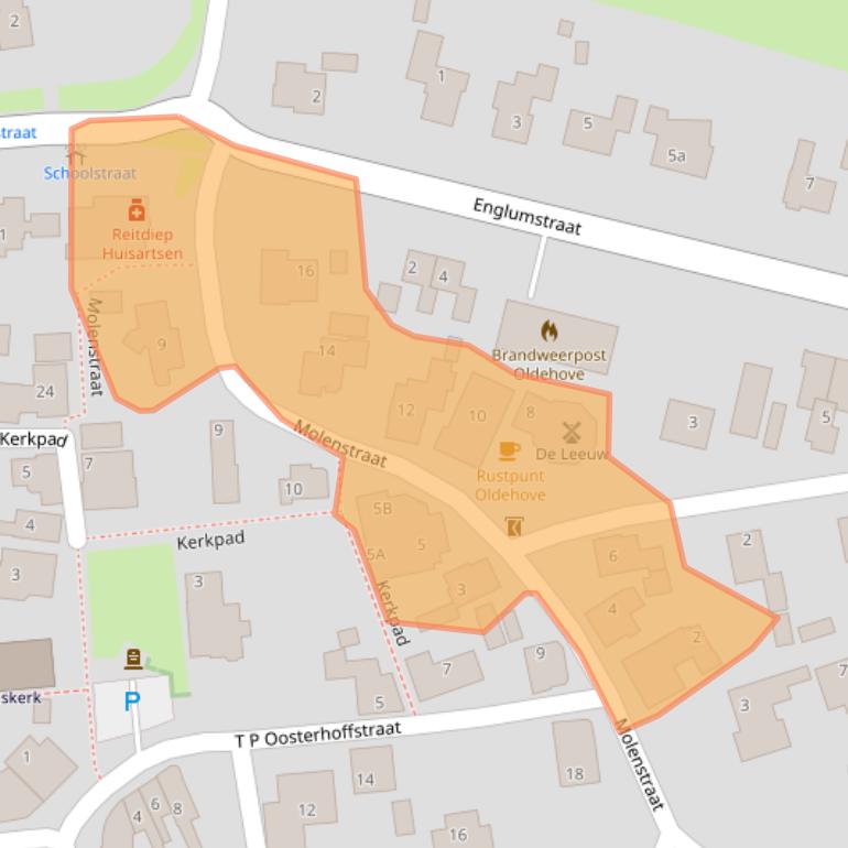 Kaart van postcodegebied 9883PL.