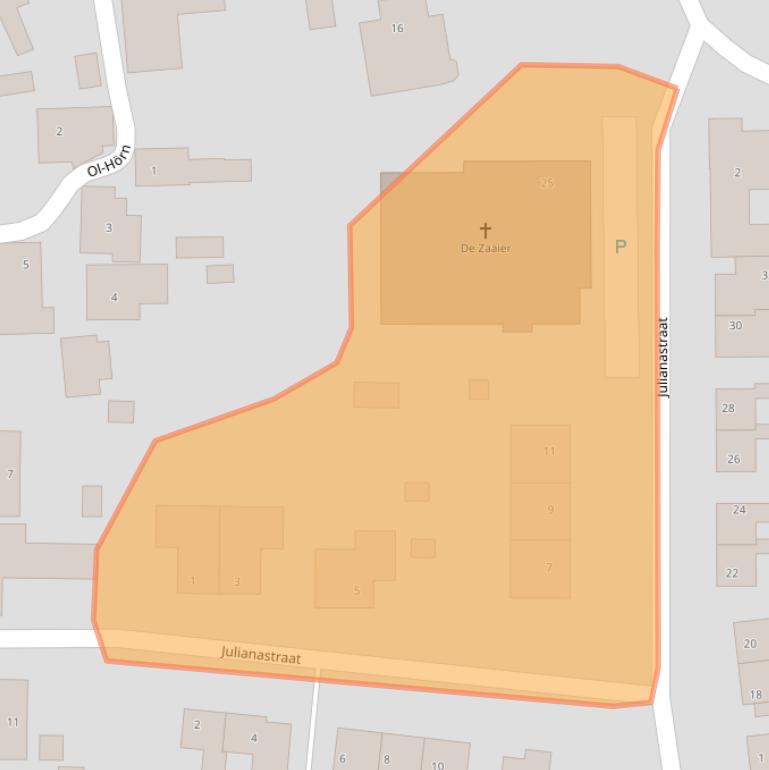 Kaart van postcodegebied 9883PS.