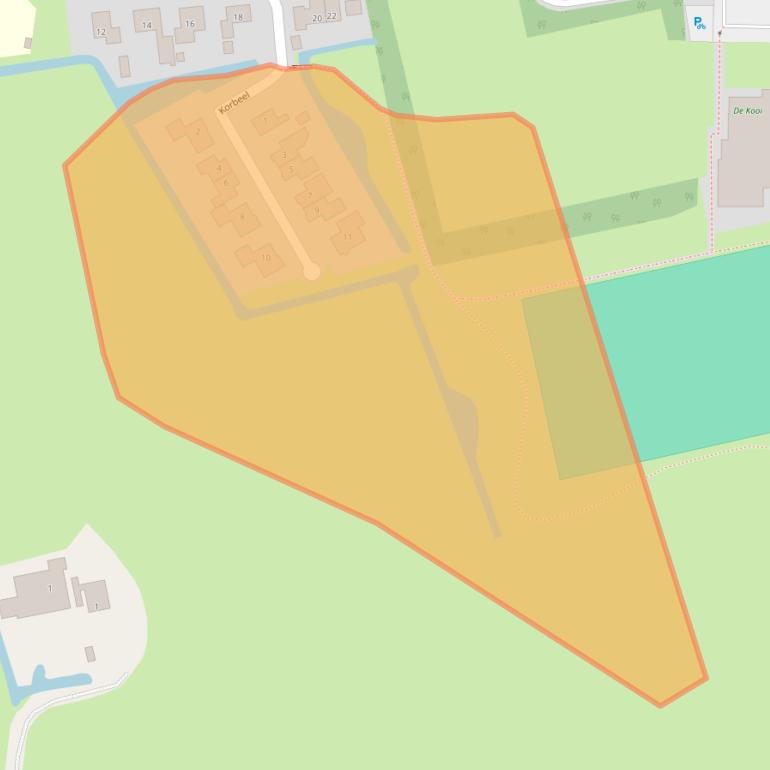 Kaart van postcodegebied 9883PX.