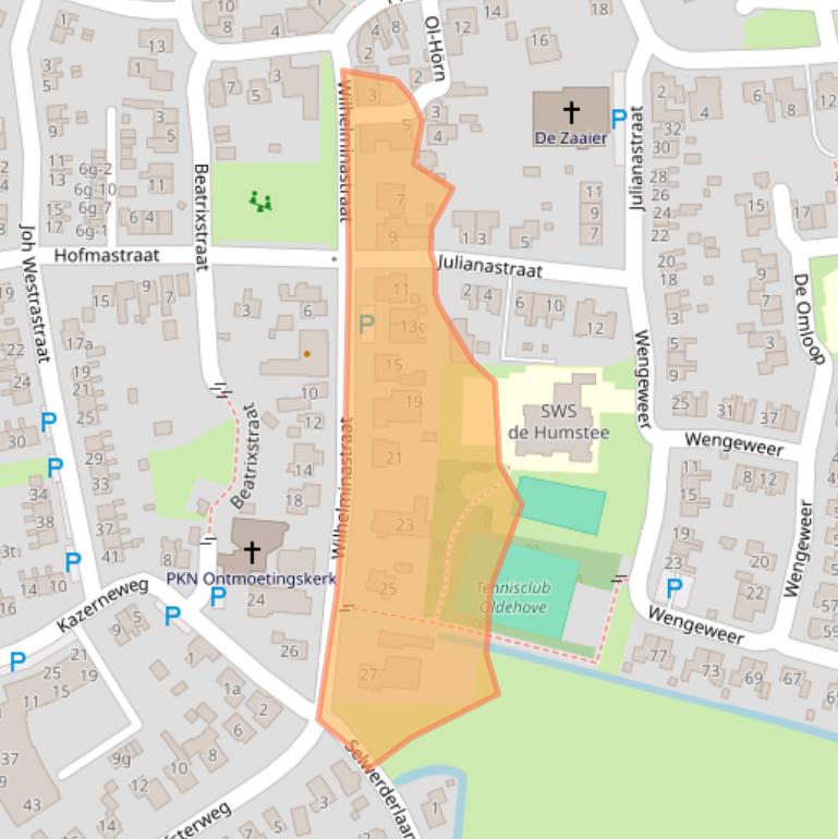 Kaart van postcodegebied 9883RA.