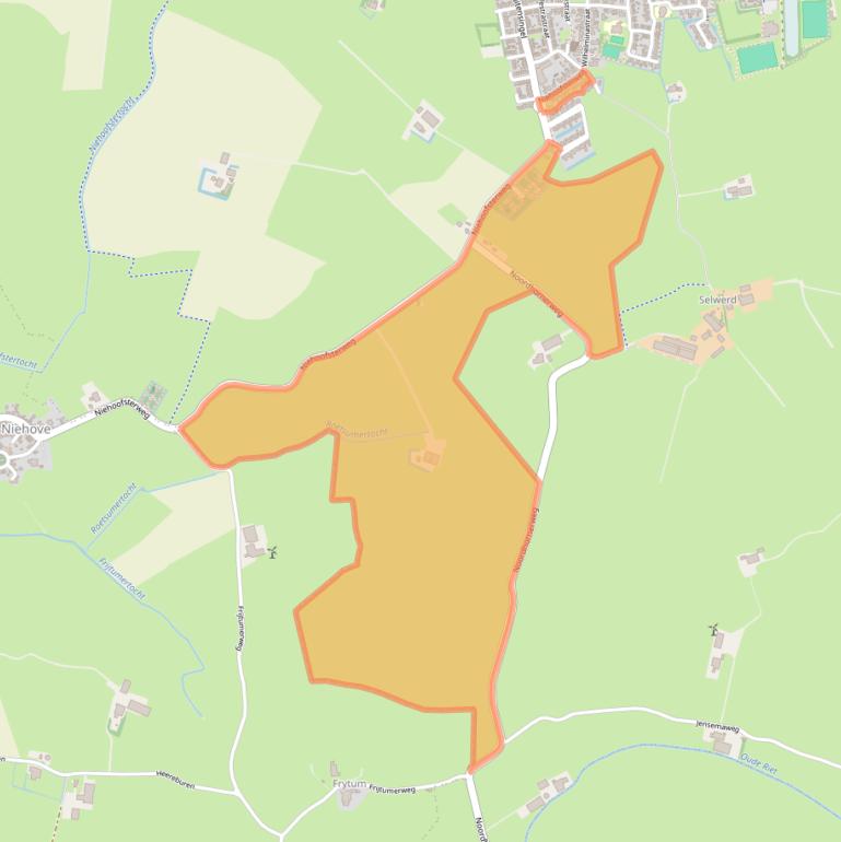 Kaart van postcodegebied 9883RG.