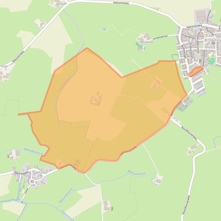 Kaart van postcodegebied 9883RH.