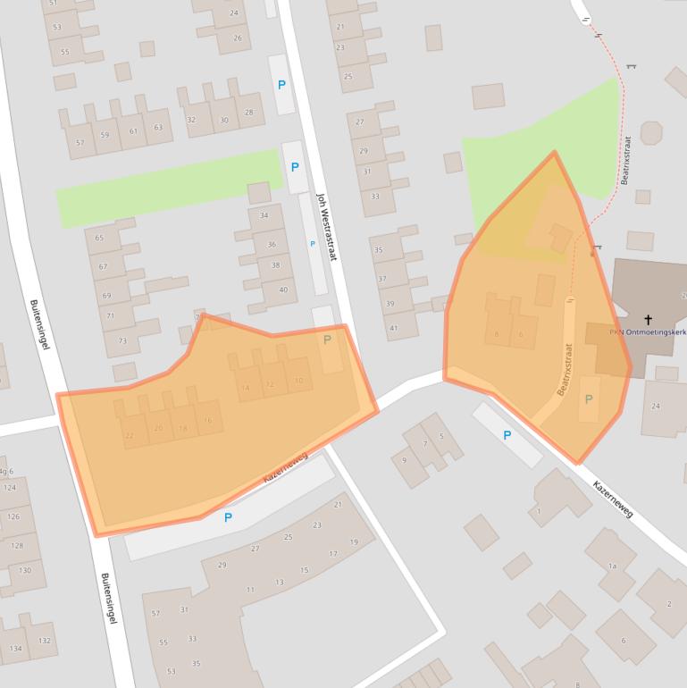 Kaart van postcodegebied 9883RP.