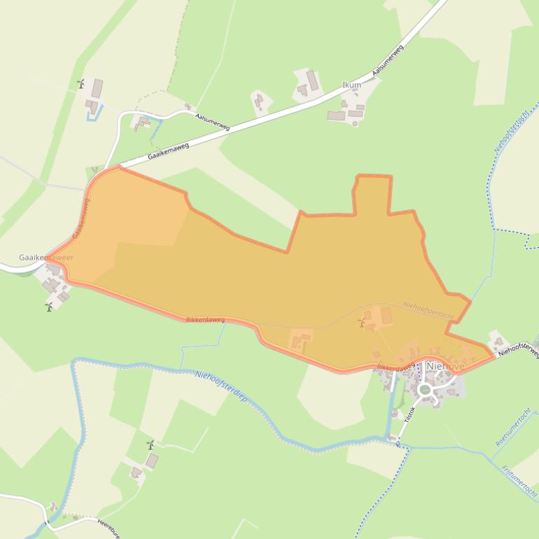 Kaart van postcodegebied 9884PB.