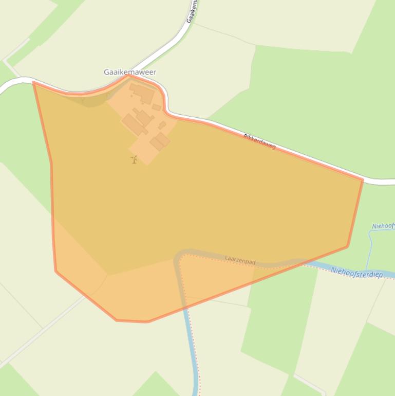 Kaart van postcodegebied 9884TA.