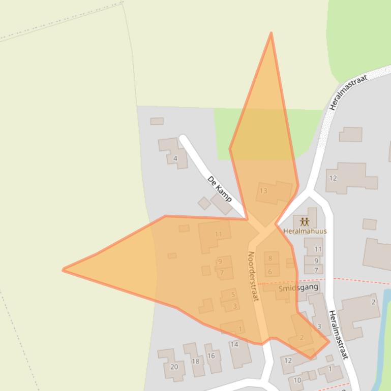 Kaart van postcodegebied 9886PC.