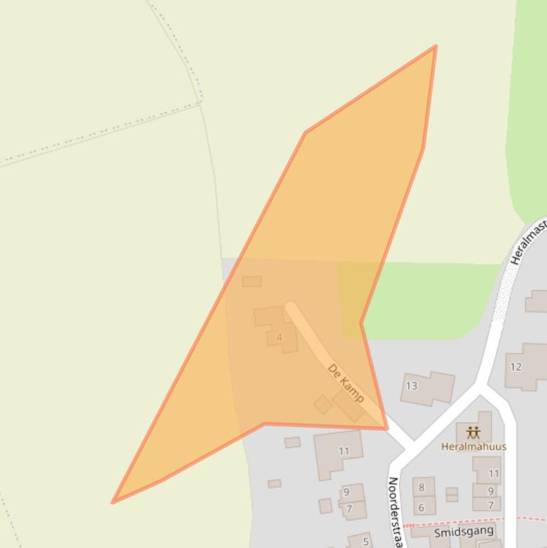 Kaart van postcodegebied 9886PD.