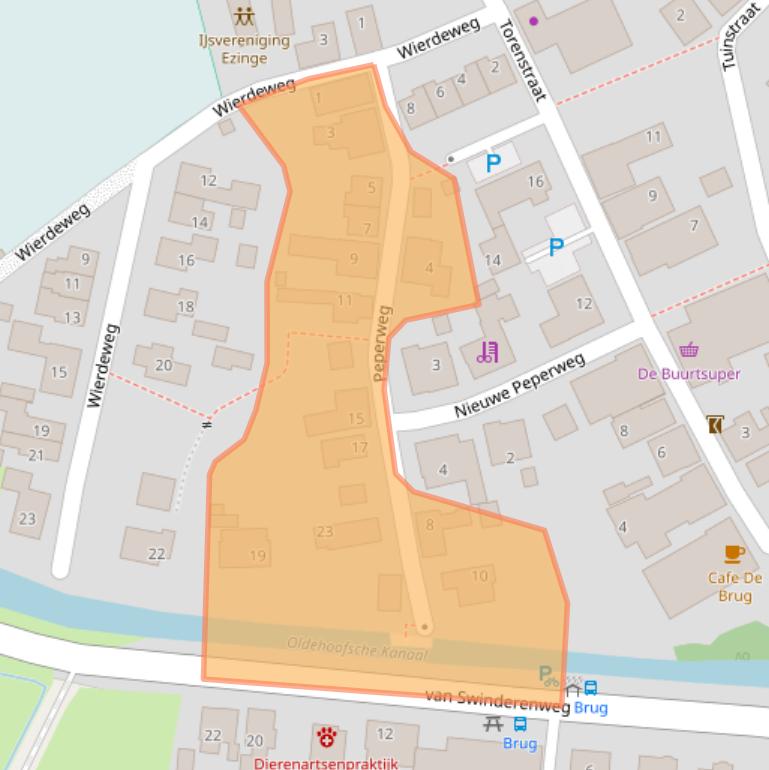 Kaart van postcodegebied 9891AK.