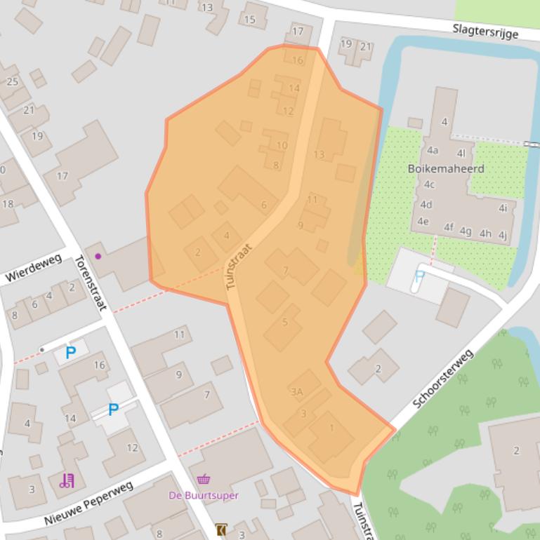 Kaart van postcodegebied 9891AP.