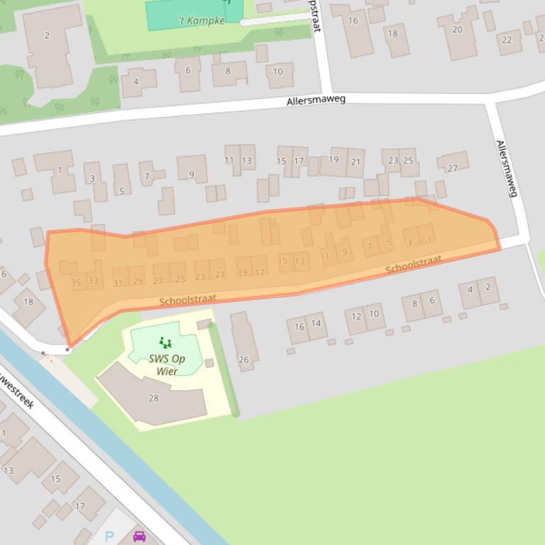 Kaart van postcodegebied 9891BD.