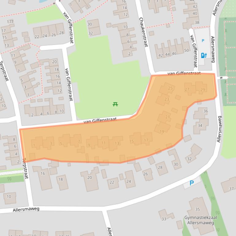 Kaart van postcodegebied 9891BP.