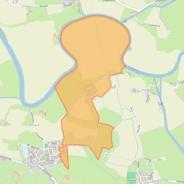 Kaart van postcodegebied 9891TD.