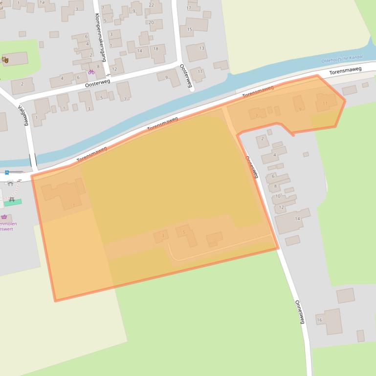 Kaart van postcodegebied 9892PB.