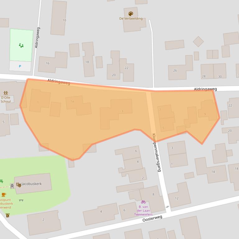 Kaart van postcodegebied 9892PE.