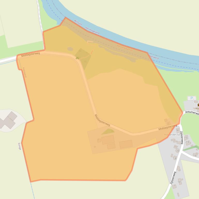 Kaart van postcodegebied 9892TG.