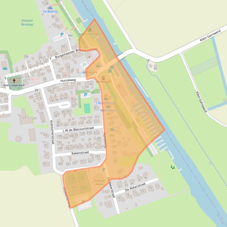 Kaart van postcodegebied 9893PD.