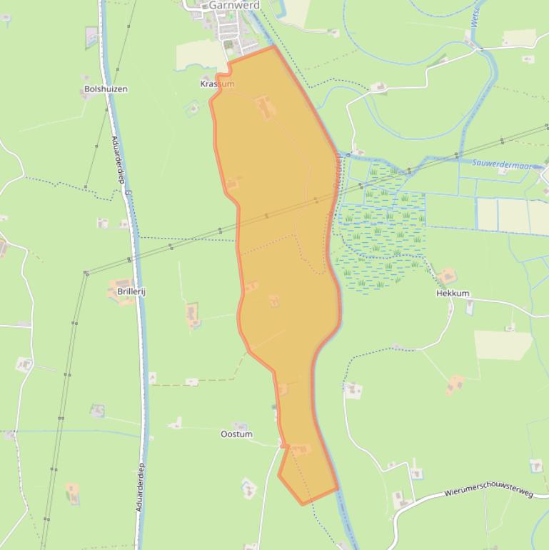 Kaart van postcodegebied 9893TC.