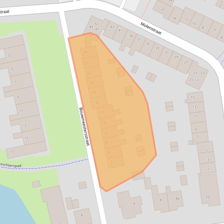 Kaart van postcodegebied 9901AB.