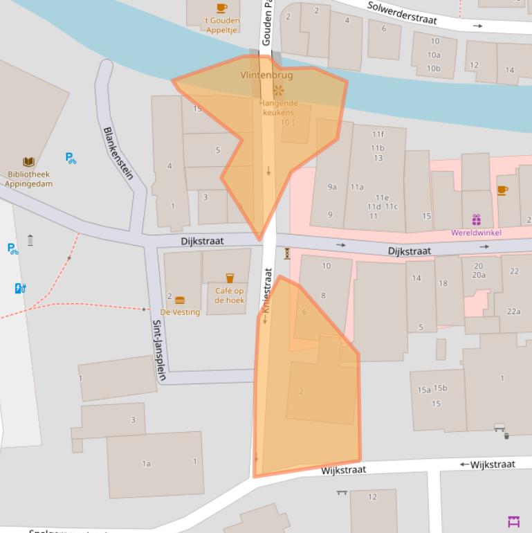 Kaart van postcodegebied 9901AD.