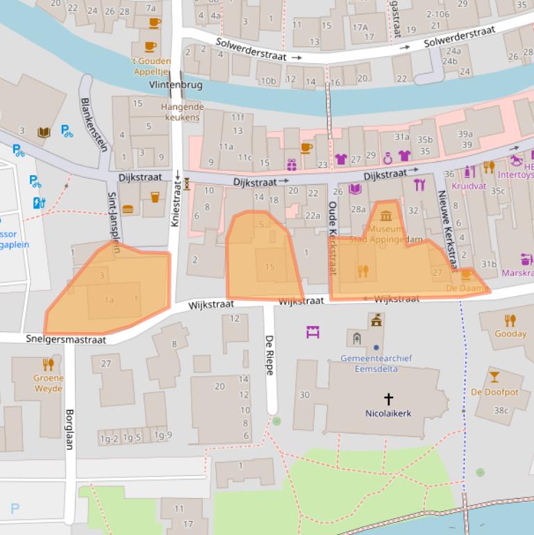 Kaart van postcodegebied 9901AE.