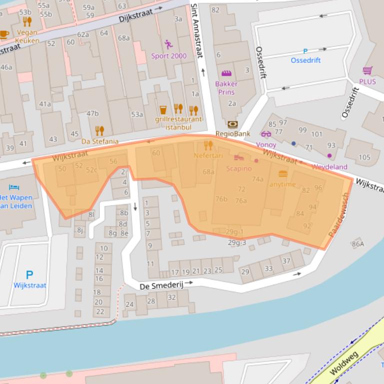 Kaart van postcodegebied 9901AK.