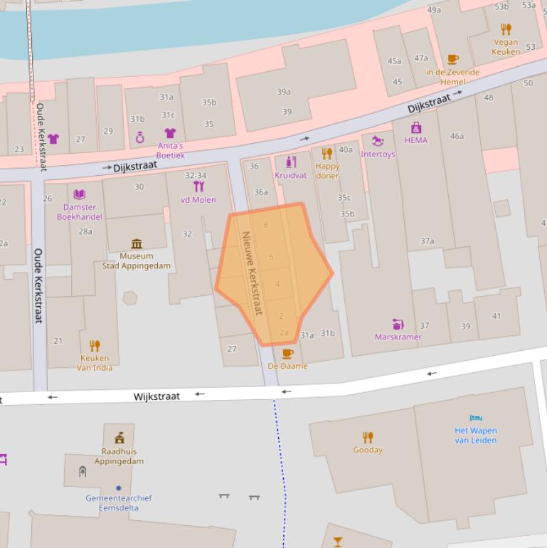 Kaart van postcodegebied 9901AL.