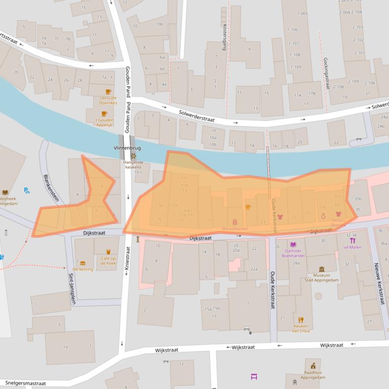 Kaart van postcodegebied 9901AM.