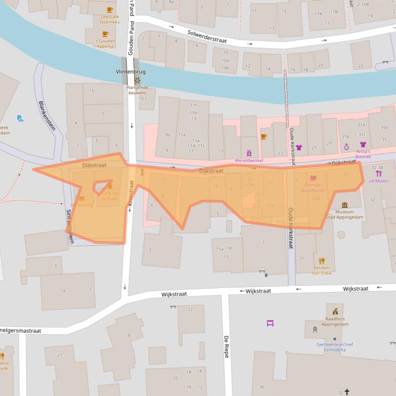 Kaart van postcodegebied 9901AS.