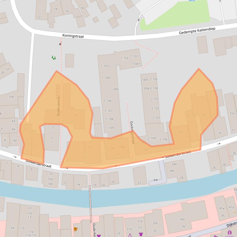 Kaart van postcodegebied 9901BA.