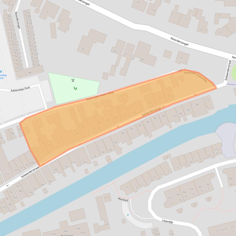 Kaart van postcodegebied 9901BC.