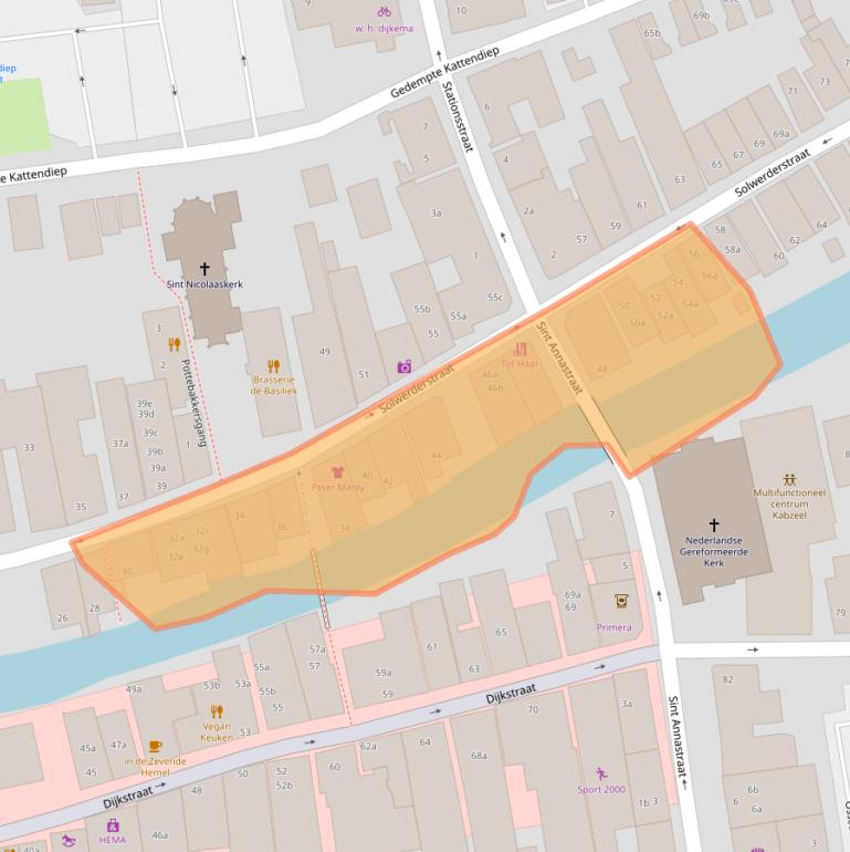 Kaart van postcodegebied 9901BE.